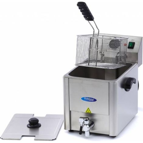 Friteuse - 8 L - 1 panier - avec robinet de vidange