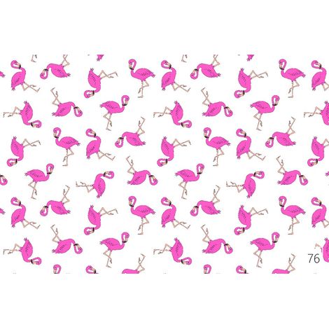 Vorhang mit Aufhängung, 160 x 250 cm, 1435E, weiß-rosa Flamingos, 76N