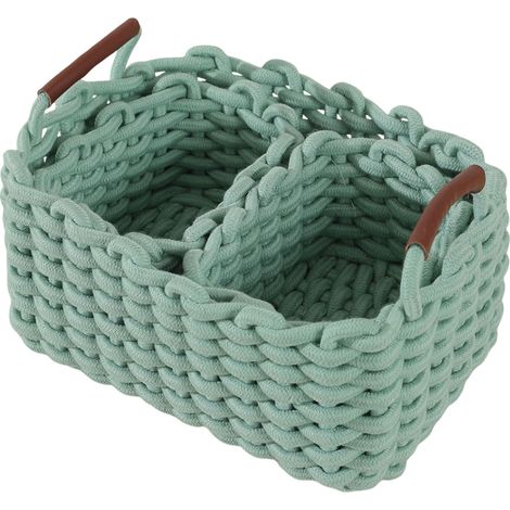 Panier décoratif rectangulaire en coton tressé, imperméable, idéal pour la chambre de bébé, la chambre à coucher ou le salon