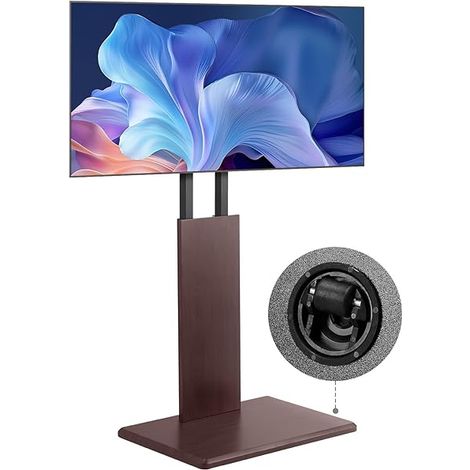 Support TV à roulettes Universel, pour écrans 812,8-1778 mm, Chariot TV Mobile avec multiprise, pivotant et Hauteur réglable, jusqu'à 45 kg, Max. VESA 600 x 400 mm, pour Salon, Chambre, Bureau (1/5)