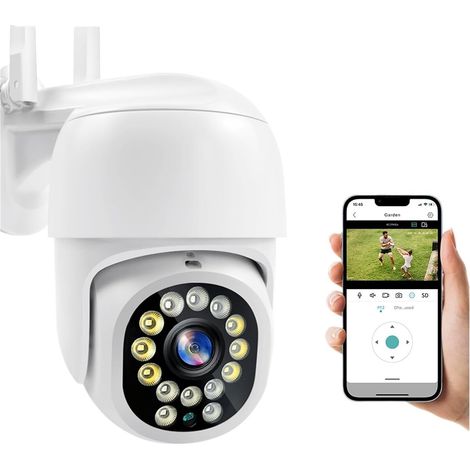 Caméra de sécurité à Domicile 5MP IP 1080P PTZ CCTV Protection de sécurité Suivi Automatique extérieur 4X Zoom numérique Mini caméra de Surveillance Version Nocturne(5MP Camera 32G) (1/5)