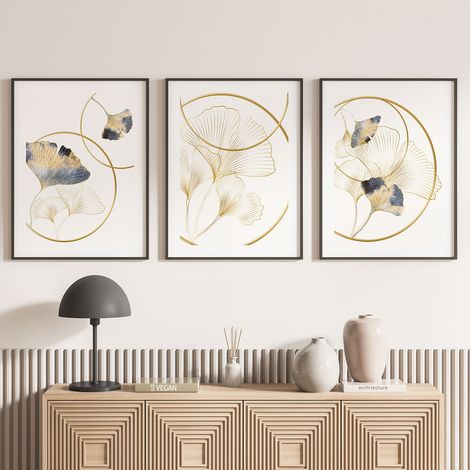 Lot de 3 Affiches / Posters Triptyque - Fleurs - 3 Affiches - 70x100 cm (Cadres non fournis) - Photo pleine page (1/5)