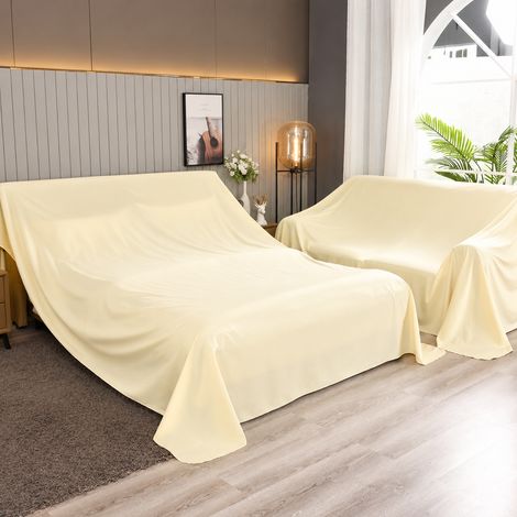 Housse de protection beige 4,8 x 6 m adapté pour 1 + 2 + 3 canapés et table basse etc. avec raccord 41 × 29 × 11 cm 3,07 kg – Livraison gratuite