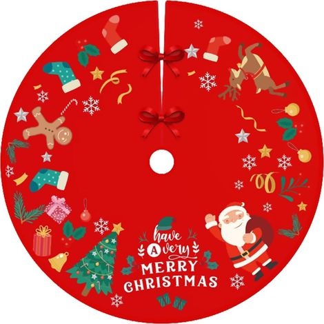 90cm Durchmesser Weihnachtsbaumrock, Handgemachte Weihnachtsbaummatte, Weihnachtsbaumrock, Weihnachtsbaumschmuck, Wohndekoration, Weihnachtsmann