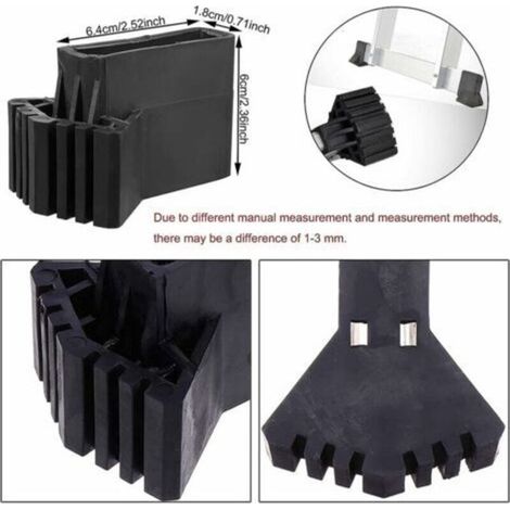 Ikodm – Lot de 4 couvre-pieds antidérapants en caoutchouc noir – Protection échelle – Installation facile – Pour surfaces lisses et terrains accidentés (1/5)