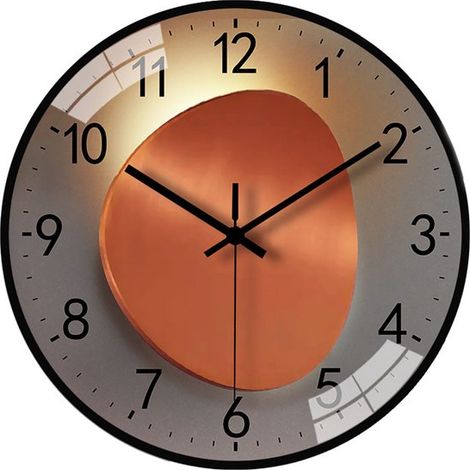 Horloge murale silencieuse 30 cm, design rond vintage et moderne, cadran transparent avec chiffres, fonctionnement à piles, horloge décorative sans tic-tac pour salon et chambre (1/5)