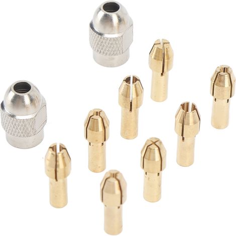 Set mit 10 schlüssellosen Messing-Bohrfutter-Einsätzen, Schnellwechseladapter für Bohrer, Ersatzwerkzeug. (1/5)