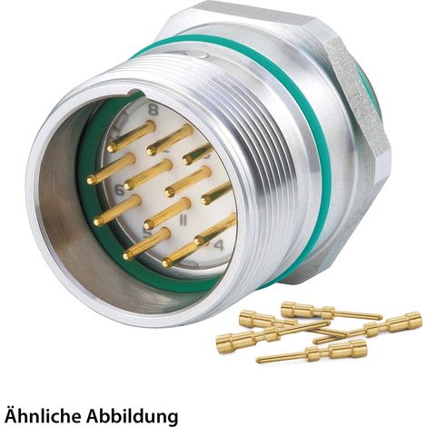 HUMMEL SET inkl. Kontakte M23 Signal INOX Geräteteckverbinder, Crimpei. gerade Polzahl 17-pol., Stift Vorderwand - 1 Stück