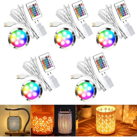 Set mit 5 RGB 001 LED-Lampen für Bambu Lab, mehrfarbig, Beleuchtungsset für 3D-Druckmodelle, anpassbar an verschiedene Lampenschirmmodelle, geeignet für DIY-Beleuchtung (1/5)