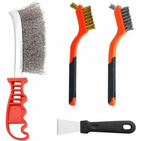 Brosse En Acier Inoxydable 3 Pièces Avec 1 Pelle De Nettoyage De Cuisine, Ensemble De Brosses Métalliques à Main, Brosse De Nettoyage De La Rouille
