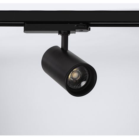 Foco Carril LED Trifásico 40W Fasano Regulable Negro 2700K Blanco Cálido (1/5)