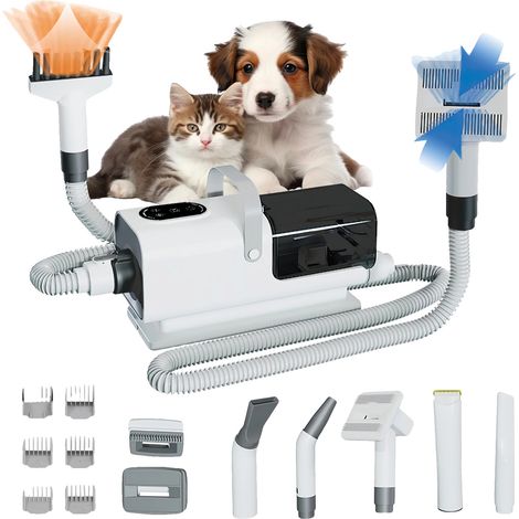 Kit de aseo para mascotas, secador de pelo de 3 velocidades, control táctil, 220 V (1/2)
