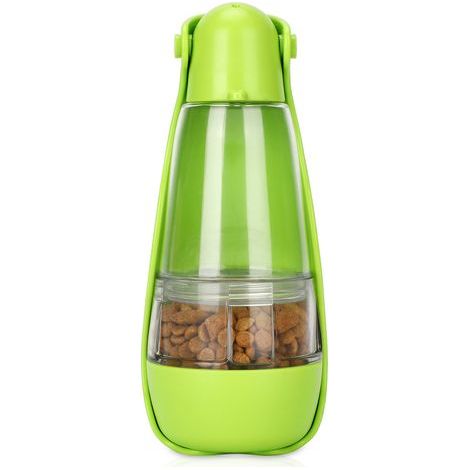 Hunde-Trinkflasche, Hunde-Reisenapf und -Trinkflasche, Hunde-Trinkflasche, tragbare Hunde-Reise-Trinkflasche mit Verriegelungsknopf (fluoreszierende Farbe) (1/5)