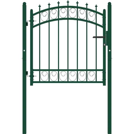 vidaXL Puertas de cerca EMMEN 100 x 100 cm Verde Con cerradura (1/2)