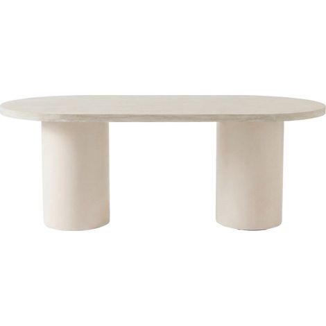 Table à Manger Effet Travertin "Narvik" 200cm Beige (1/2)