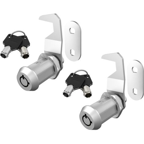 Lot de 2 serrures de boîte à outils, serrure de boîte aux lettres, serrure d'armoire de 3.8 cm à clé identique, porte de rangement de camping-car, en (1/5)