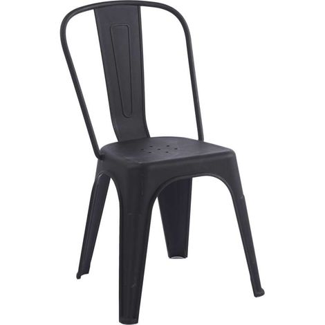 Pack de 4 sillas comedor o cocina TOLIX de 45x45x85 cm, polipropileno negro (1/4)
