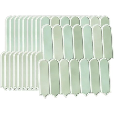 Autocollants 3D Pour Carrelage De Cuisine Aqua, 10 Pièces, Revêtement Mural De Cuisine Autocollant, Carrelage Mural Autocollant, 30,5 × 30,5 Cm (Vert) (1/5)