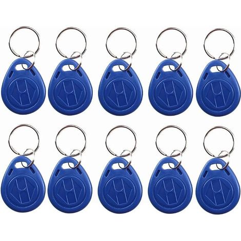 Llaveros RFID NFC grabables T5577 / EM4305 de 125 kHz, tokens de proximidad, tarjetas de control de acceso para sistemas de entrada de seguridad, color azul (10 unidades). (1/5)