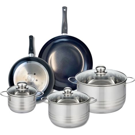 Ensemble de 2 Poêles de cuisson 24 et 28 cm et 3 faitouts 14, 20 et 24 cm Elo Prima Brillant (1/4)
