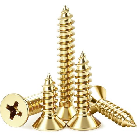 400 Vis À Bois M3x6mm À Tête Fraisée Croisée Or Acier Au Carbone (1/5)