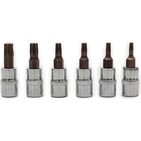 Embouts impact, 6 embouts/T10-T40/1/4", Cr-V, pour automobile (1/5)