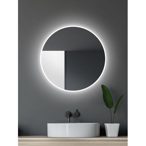 Badspiegel mit Beleuchtung TALOS LED Badspiegel rund Ø 60 cm - feuchtraumgeeignet durch Aluminiumkorpus - Lichtfarbe Neutralweiß (1/5)