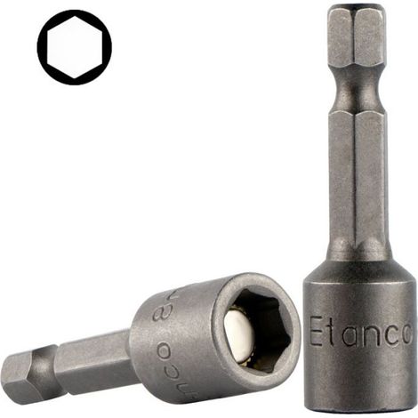 Embout Tournevis Magnetique - Tete Hexagonale SW8 - Pour Vis Autoperceuses Et Vis A Tole - 45 mm - 1 Piece (1/3)
