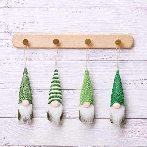 Gnome - Décoration Saint-Patrick - Figurine Naine Sans Visage - Pour Intérieur Bureau Maison Fête - Lot de 4 (1/5)