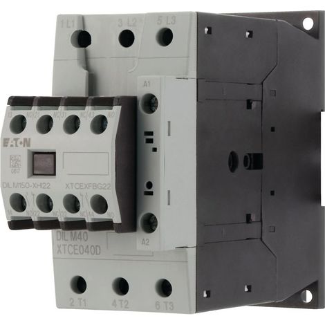 Eaton Contactor de potencia, 380 V 400 V 18,5 kW, 2 S, 2 Ö, 230 V 50 Hz, 240 V 60 Hz, accionamiento de CA, bornes de tornillo, 277798
