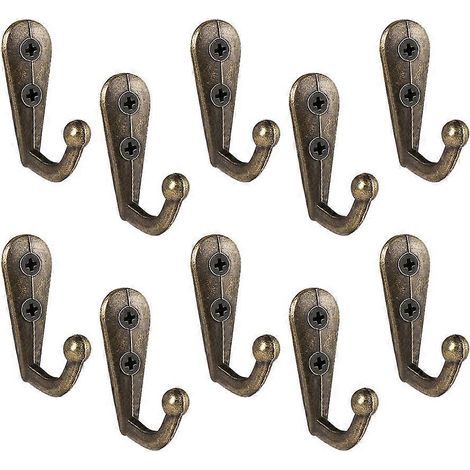 Set mit 12 Wandhaken im europäischen Retro-Stil aus robuster Zinklegierung für Kleidung und Handtücher. – 3,00 x 2,00 x 1,20 cm (1/3)