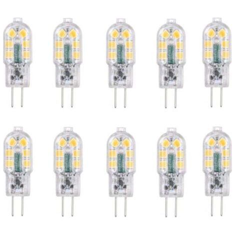 Promotion Ampoule LED G4 2W, 20W Ampoules Halogènes équivalentes, Blanc froid 6000k,200Lm,12x SMD,12V AC/DC-Pack de 10 (1/5)