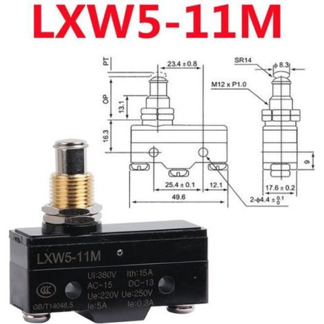 LXW5-11M Interrupteur Poussoir De Fin De Course Momentané Actionné, Ac 380v Dc 220v 10a (1/4)
