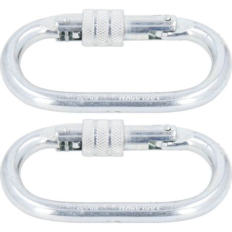 Lot de 2 connecteurs de chaîne, capacité de charge de 22 kN, en acier allié robuste, crochets de sécurité pour chaîne à maillon rapide. (1/5)