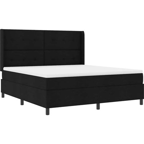 Maison Exclusive - LED Boxspringbett mit Matratze Schwarz 180 x 2