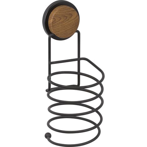 Soporte para secador de pelo de madera OKY negro