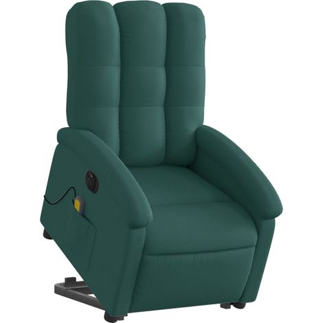 Sillón de relajación con función de masaje y sillón reclinable en tela verde oscuro DEC027871 (1/5)