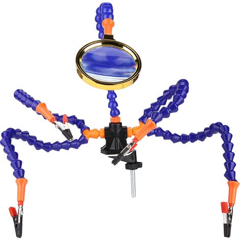 Station de soudage à 5 bras flexibles avec pince et loupe, outil de réparation sans ventilateur (1/5)