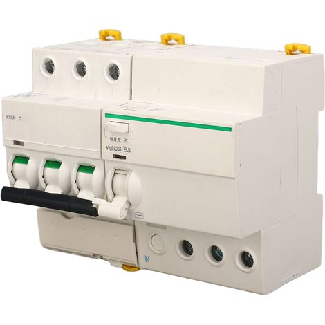 Disjoncteur 3P+N avec protection contre les fuites de courant, interrupteur pneumatique à double clip de verrouillage, disjoncteur résidentiel 400 V CA 6 A (1/5)