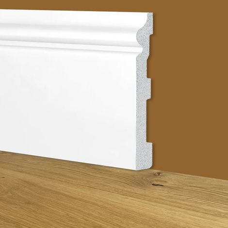 Battiscopa Zoccolino BIANCO mod. ETNICO 150x18mm in POLIMERI - Polistrutturato (prezzo al metro)