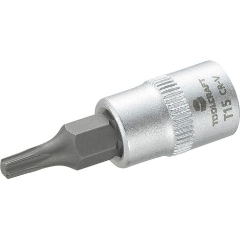 TOOLCRAFT T15 816081 T-Profil Steckschlüssel-Bit-Einsatz T 15 1/4" (6.3 mm)