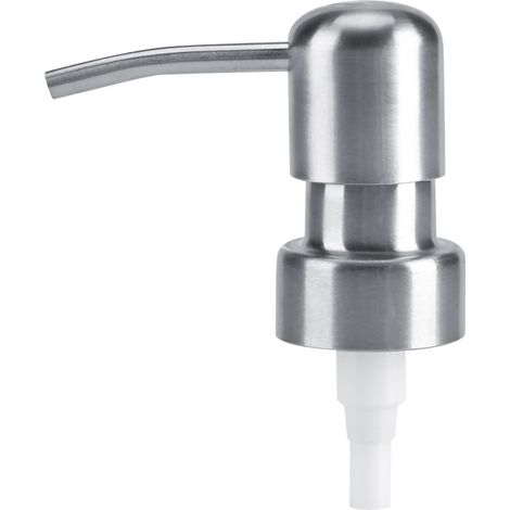 1 pezzo di dispenser di sapone liquido Pumpkopf Smedbo in acciaio inox 304, colore argento e bianco, per cucina e bagno.