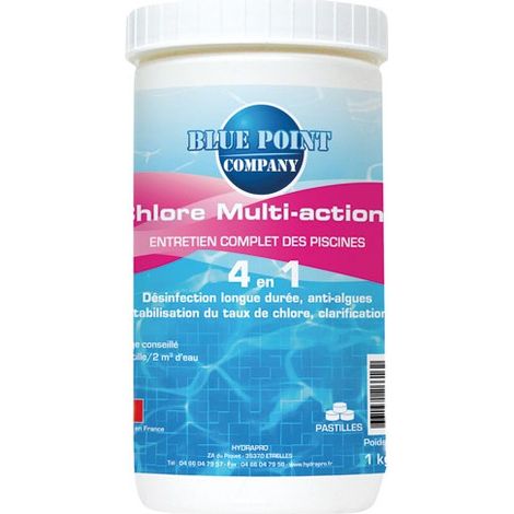 Chlore 4-in-1 Multi-Aktionen 1kg Kieselstein à 250g - Blue Point Company
