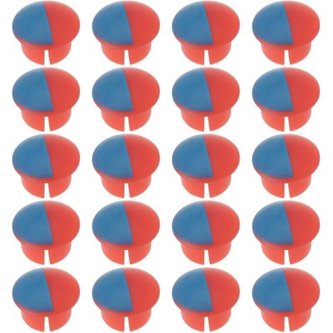 20 Pieces Hot/Cold Water Tap Indicators, Red and Blue Labels for Sinks, Cover Panels Suitable for 6.7mm Water Tap Holes (Red/Blue) (1/5)