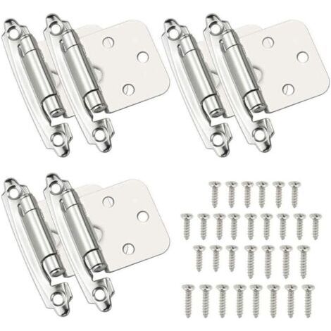 6 Stück cerniere per porte, cerniere autoclosing in acciaio laminato a freddo, cerniere a molla con ammortizzatore per porte di armadi, armadietti per scarpe, librerie e cantine per vino. (1/4)