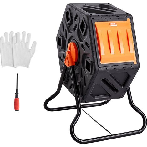 Composteur rotatif compact 70L en acier, chambre unique et porte coulissante, idéal pour jardin et extérieur, sans BPA. (1/5)