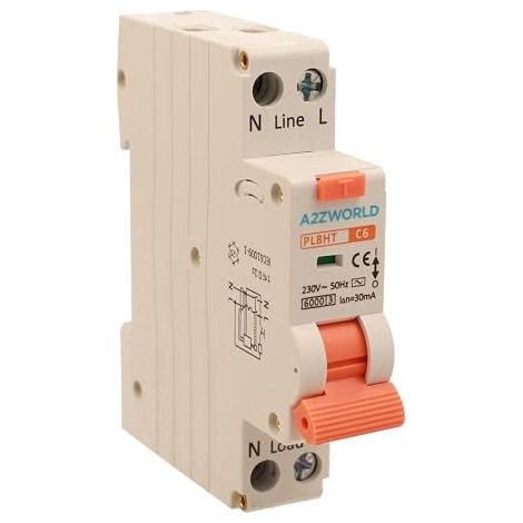 Differential magneto-thermal switch, 1P+N 220 V from 1 DIN module, RCBO 1P+N 4.5 kA 30 mA C6 6 A (1/5)