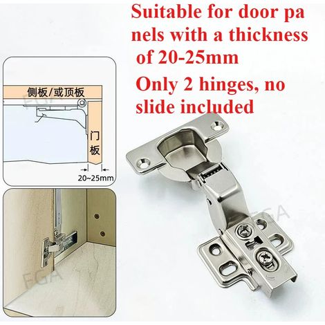(20-25 mm - 2 pièces) Rail de coulissement invisible pour porte battante, armoire, cave à vin, meuble TV, charnière de meuble, gain de place (1/5)