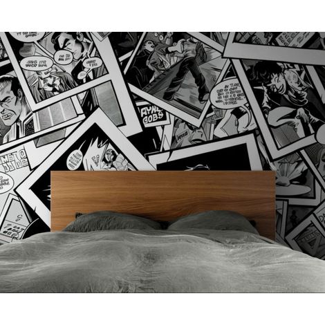 Papier peint Bande dessinée – Noir et blanc - 150 x 250 cm (1/2)