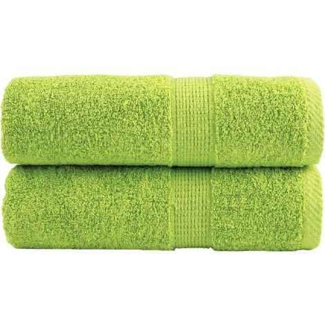 Serviettes d'invités haut de gamme SOLUND, lot de 2, vert pomme, 30 x 50 cm, 600 g/m²